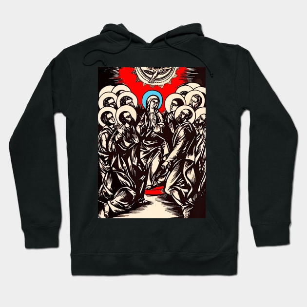 Our Lady Mother of God among the Apostles Hoodie by Marccelus